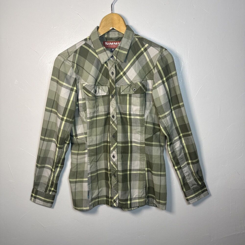 Simms Plaid Shirt Size Small Wool Blend Fishing Outdoor Hiking